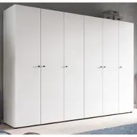 Inn.Furn Kleiderschrank "Carter" in weiß Drehtürenschrank 6-türig 240 x 176 cm