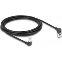 DeLOCK RJ45 Netzwerkkabel Cat.6A S/FTP Slim 90° oben / unten gewinkelt 3 m schwarz, 3 m, Cat6a, S/FTP (S-STP), RJ-45, RJ-45, Schwarz