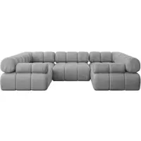 ALTDECOR Modulares Sofa Ecksofa in U-Form - Birno-U1 - 285x190x70 cm Hellgrau Corner modular Sofa Eckcouch Couch Wohnlandschaft Cauchsofa Polstersofa