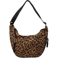OEM Damen-Halbmond-Tasche mit verstellbarer Trageband - Nylon-Reise-Tasche mit Leopard-Muster, mehrfach fächerförmige Innentaschen, große Tragfähigkeit, ideal für Arbeit, Studium und Reisen aus.