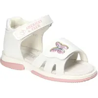 American Club XD192, Mädchen Sandalen Klettverschluss Leder-Einlegesohle Fersenkappe bequem, Weiss 26