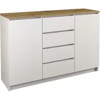 Pressiode Kommode mit 4 Schubladen 2 Schränke 120cm Klamotenschrank Sideboard Anrichte hol