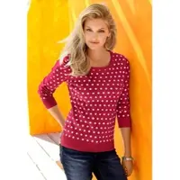 Inspirationen WITT WEIDEN Pullover in rot-weiß-getupft | Gr.: 54