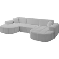 ALTDECOR Ecksofa in U-Form Livo-U1 - 315x173x79,5 cm Hellgrau - Corner Sofa Bett Eckcouch Couch L-Form Wohnlandschaft Cauchsofa