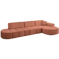 ALTDECOR Ecksofa in L-Form Livo-L2 - 337x173x79,5 Apricot - Corner Sofa Bett Eckcouch Couch Wohnlandschaft Cauchsofa