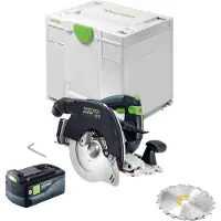 Festool HKC 55 KEB-Basic Akku Handkreissäge 18 V 160 mm Brushless + 1x Akku 5,0 Ah + Systainer - ohne Ladegerät