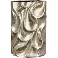 Casablanca by Gilde Tischvase "Relief, Höhe ca. 37 cm, mit Dellen-Struktur", silber (silberfarben), B:24cm H:37cm T:14cm, Keramik, Vasen, Tischvase, dekorative Vase aus Keramik, Blumenvase
