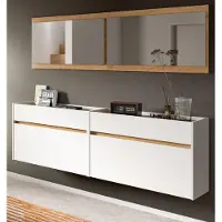Inn.Furn Garderobe Set 4-teilig "Borga" in weiß und Artisan Eiche 220 x 192 cm