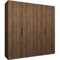 MEBLE KRYSPOL , Kleiderschrank, Schrank 200 cmx202x52, Warmia-Nuss, Schwarz