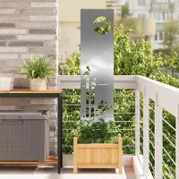 Syfax Garten Sichtschutz-Leinwand Silber 32 x 140 cm Edelstahl