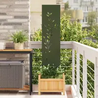 Syfax Garten Sichtschutz-Leinwand Floral Olivgrün 32 x 140 cm