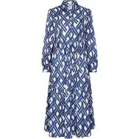 Seidensticker Blusenkleid , Damen, Gr. L (40), Normalgrößen, Langarm, blau, 98% Baumwolle, 2% Elasthan, bedruckt, regular fit, Kleider Blusenkleid, 1/1 Kragen Druck