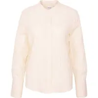 Seidensticker Klassische Bluse , Damen, Gr. XL (42), beige (gelb), 76% Viskose, 24% Polyamid, gestreift, regular fit, Rundhals, Blusen Klassische Bluse, 1/1 Rundhals Gestreift