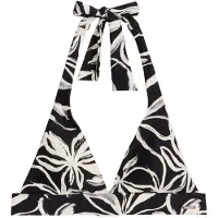 Marc O'Polo Bandeau-Bikini-Top "Abstract Floral AOP", Damen, Gr. L, N-Gr, schwarz-weiß (schwarz, weiß cotton print), Obermaterial: 84% Polyamid, 16% Elasthan, Bikini-Oberteile Bandeau-Bikini-Top