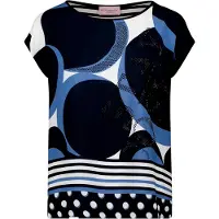 Betty Barclay Blusenshirt mit Aufdruck in Dunkelblau/Weiß | Gr.: 38