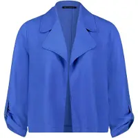 Betty Barclay Jackenblazer "Sommerblazer mit 3/4 Arm", Damen, Gr. 44, blau (adria blau), Obermaterial: 55% Leinen LI. 45% Viskose CV., Blazer Jackenblazer