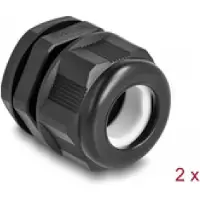 DeLOCK EX-Kabelverschraubung M25 schwarz 2 Stück, Schwarz, Polyamid, 2 Stück(e), M25, 1,1 cm, 3,66 cm
