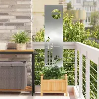 Syfax Garten Sichtschutz-Leinwand Silber 32 x 140 cm Verzinkter Stahl