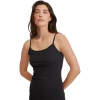 Calida Unterhemd "Unterhemd Spaghetti-Top Essential Cotton 2er Pack", Damen, Gr. 44-46, N-Gr, schwarz, Obermaterial: 95% Baumwolle CO. 5% Elasthan EL., Unterhemden Unterhemd