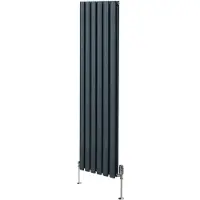 Monster Oval Röhrenheizkörper & Chrom Thermostatventile – 1600mm x 360mm - Weiß