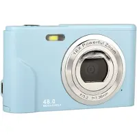 INF Digitalkamera 48MP mit 16x Digitalzoom, HD-Display, 2.4 Zoll IPS-Bildschirm Hellblau
