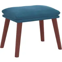 vidaXL Relaxsessel mit Hocker Blau Samt