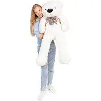 MKS Großer Weißer Teddybär 120cm – XXL Plüschtier, formstabil und extra weich