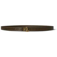 Ralph Lauren für Damen. 412P15764003 Ledergürtel mit brauner LRL-Schnalle (S), Lässig