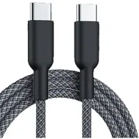Wigento USB C Ladekabel 60W Schnellladung Nylon Datenkabel 3 Meter Schwarz Universell
