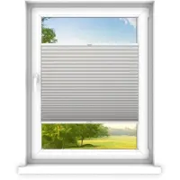 Time4blinds - Plissee Rollo, Faltrollo, Sichtschutz, Hellgrau, 90x220cm