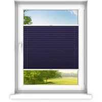 Time4blinds - Plissee Rollo, Faltrollo, Sichtschutz, Saphir, 80x120cm
