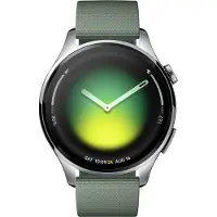 Xiaomi Watch 5 Silberne Smartwatch mit grünem Armband