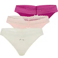 HUGO String "Lace" Packung, 3 Stk. mit Spitzeneinsatz