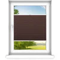 Time4blinds - Plissee Rollo, Faltrollo, Sichtschutz, Klassisch braun, 50x200cm