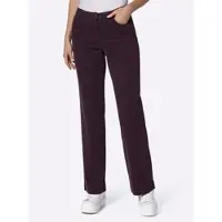 Inspirationen Cordhose , Damen, Gr. 25, Kurzgrößen, lila (aubergine), 98% Baumwolle, 2% Elasthan, unifarben, lang, Hosen Cordhose