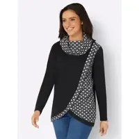 Inspirationen WITT WEIDEN Rollkragen-Shirt in schwarz-ecru-bedruckt | Gr.: 36