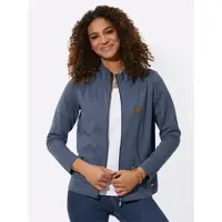 Witt Shirtjacke "Sweatjacke Shirtjacke mit Känguru-Taschen", Damen, Gr. 42, rauchblau, Sportlich, Shirts Shirtjacke