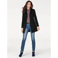 HEINE Longblazer "Longblazer", Damen, Gr. 50, schwarz, 64% Polyester, 34% Viskose, 2% Elasthan, Futter:100% Polyester, Blazer Longblazer
