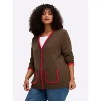 Sheego Strickjacke in schoko-kirsche | Gr.: 52/54