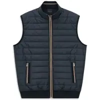 Bugatti Steppweste "Regular Fit", Herren, Gr. S, blau (390, marine), 90% Baumwolle, 10% Polyester, unifarben, regular fit, ohne Ausschnitt, Westen Steppweste, Rücken aus Baumwolle