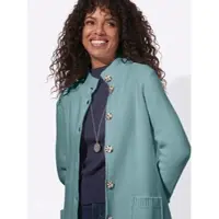 Witt Strickjacke "Strickjacke Longstrickjacke im modischen Linksstrick", Damen, Gr. 44, blau (jade), Wirkware, , Sportlich, Strickjacken Strickjacke