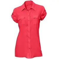 HEINE Hemdbluse , Damen, Gr. 46, lila (erdbeere), 80% Viskose, 20% Baumwolle, unifarben, Blusen Hemdbluse