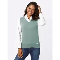 Casual Looks Pullunder "Pullunder", Damen, Gr. 52, grün (kalkmint), 50% Baumwolle, 50% Polyacryl, unifarben, Pullover Pullunder