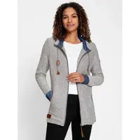 Casual Looks Shirtjacke "Shirtjacke", Damen, Gr. 52, blau (steingrau, rauchblau), 60% Polyester, 40% Baumwolle, gemustert, mehrfarbig, Shirts Shirtjacke
