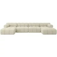 ALTDECOR Modulares Sofa Ecksofa in U-Form - Tesso-U2 - 380x160x70 cm Beige Corner modular Sofa Eckcouch Couch Wohnlandschaft Cauchsofa Polstersofa