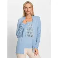 HEINE T-Shirt "Twinset Twin-Set aus Viskose-Qualität", Damen, Gr. 38, blau (eisblau), Modisch, Rundhals, Shirts T-Shirt