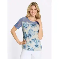 Sieh an! Spitzen-Shirt in eisblau-champagner-bedruckt | Gr.: 42
