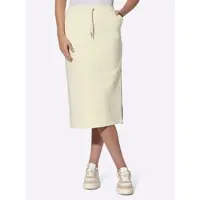 HEINE Sweatrock , Damen, Gr. 34, beige (champagner), 62% Baumwolle, 38% Polyester, gemustert, unifarben, wadenlang, Röcke Sweatrock