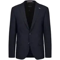 Bugatti Anzugsakko "Mix & Match", Herren, Gr. 50, blau (390, marine), 75% Wolle, 22% Polyester, 3% Elasthan, unifarben, normal, Manschette, Sakkos Anzugsakko, Modern Fit