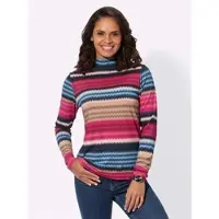 Casual Looks WITT WEIDEN Druck-Shirt in dunkelblau-dunkelrot-bedruckt | Gr.: 52